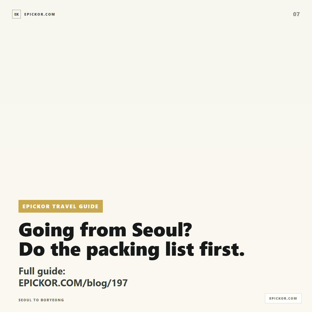 Seoul to Boryeong