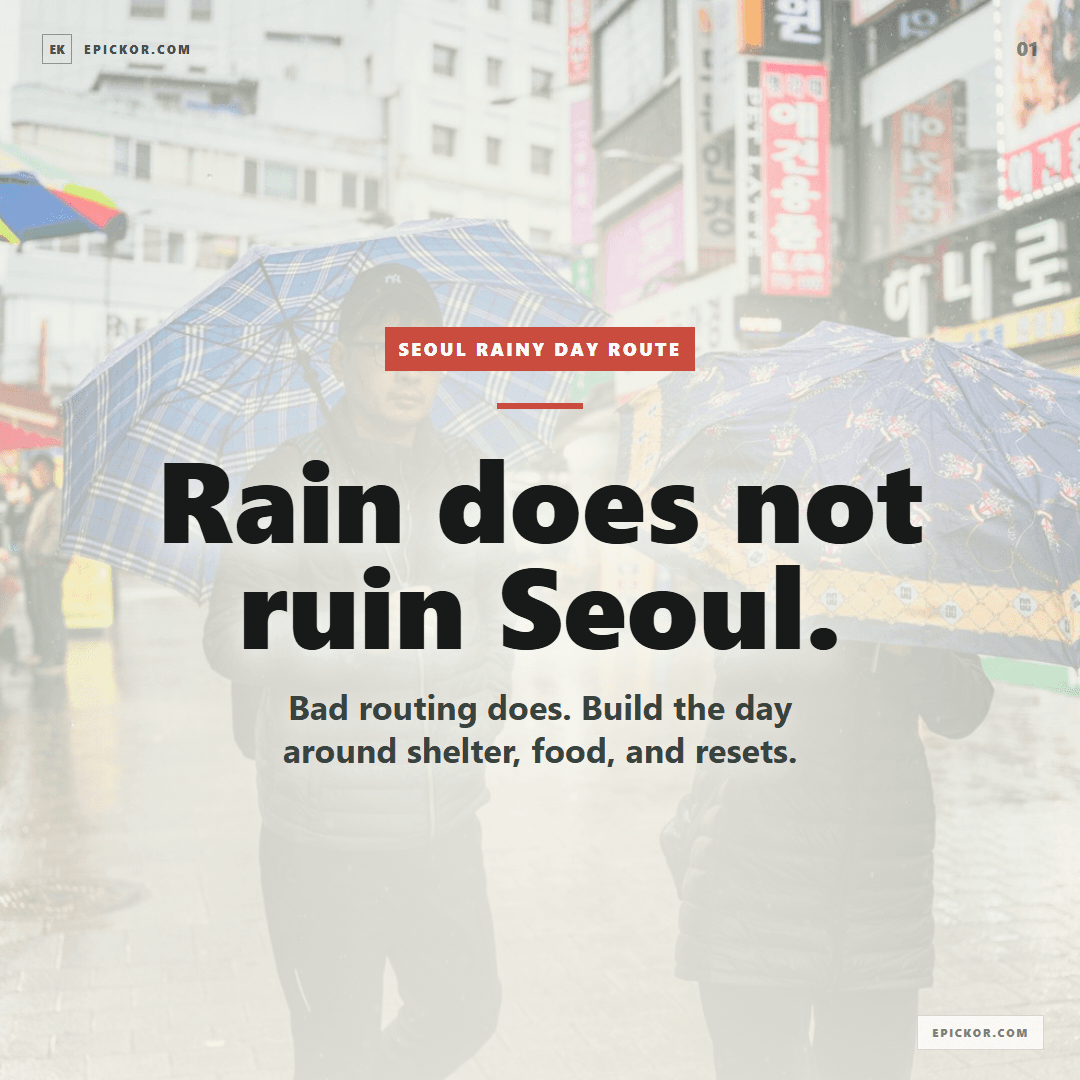 Seoul Rainy Day Itinerary card-news cover