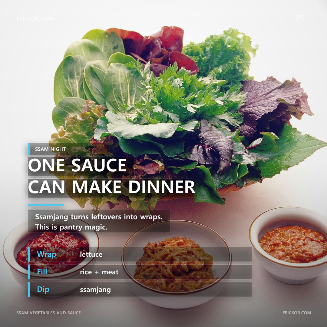 Ssam vegetables and sauce