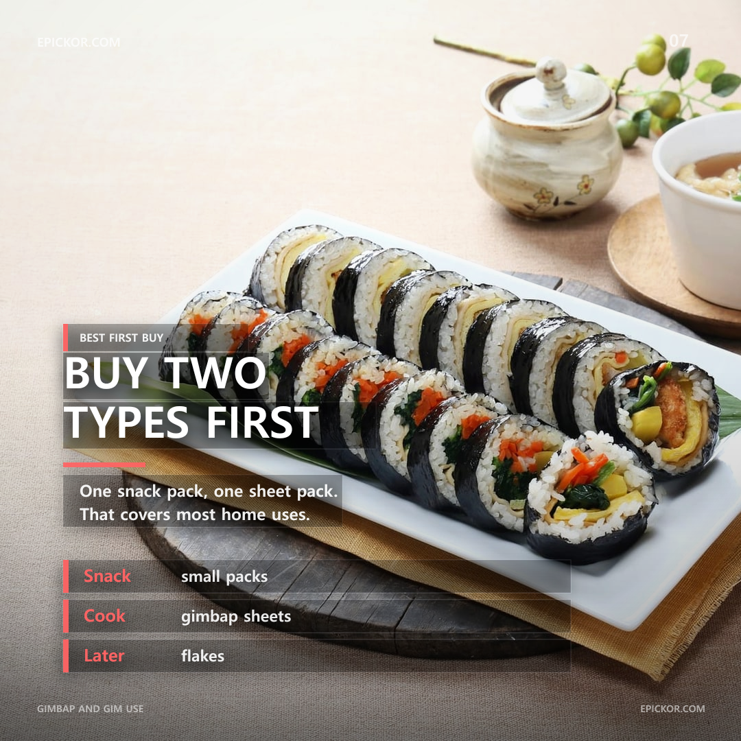 Gimbap and gim use