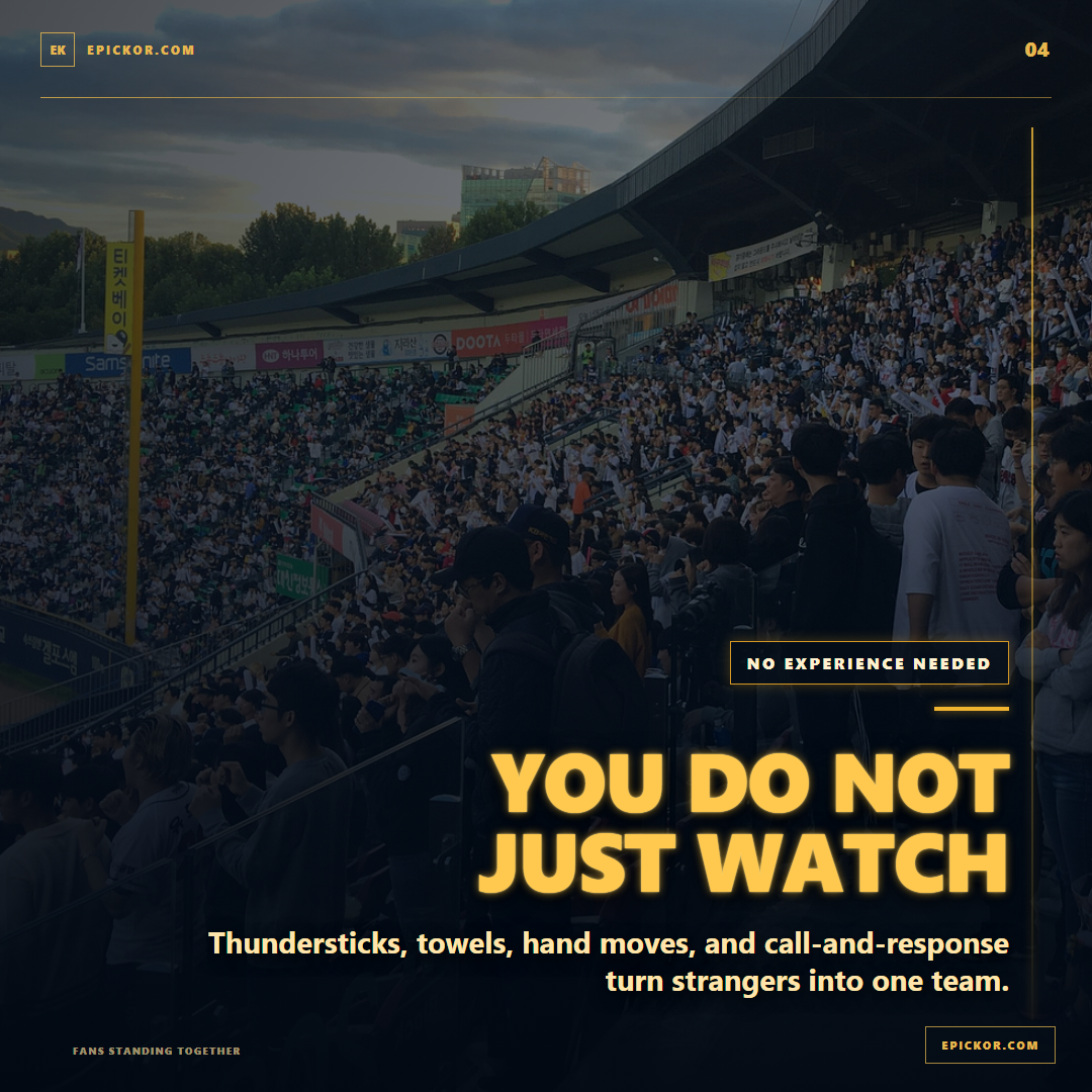 Fans standing together