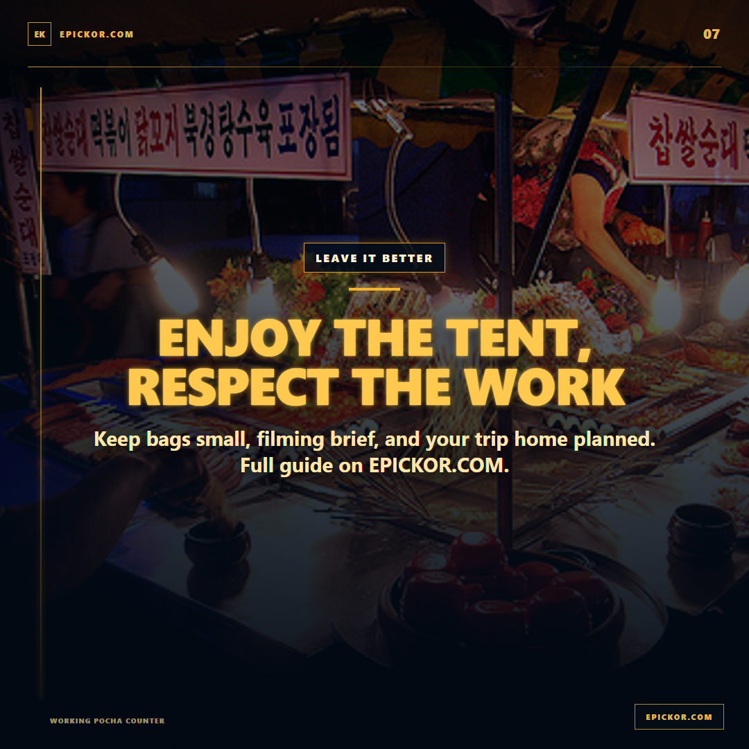 Working pocha counter