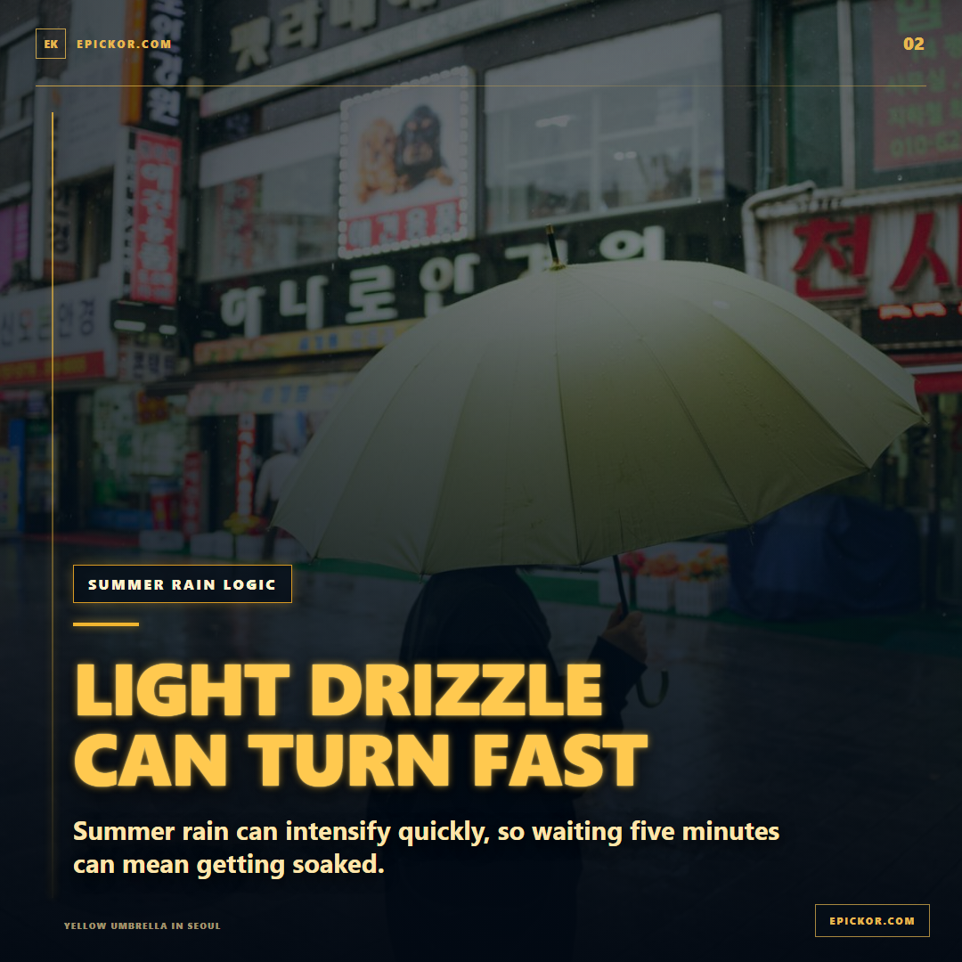 Yellow umbrella in Seoul