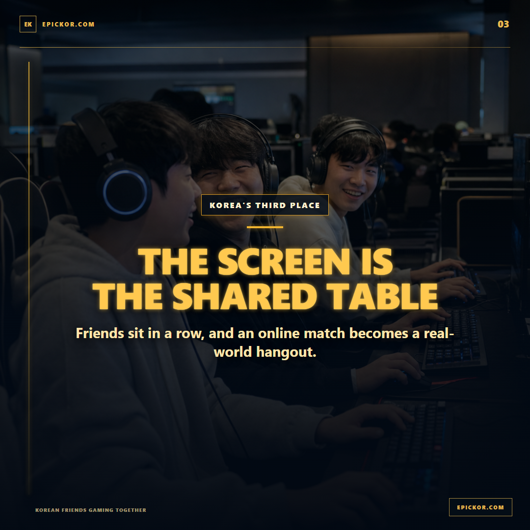 Korean friends gaming together