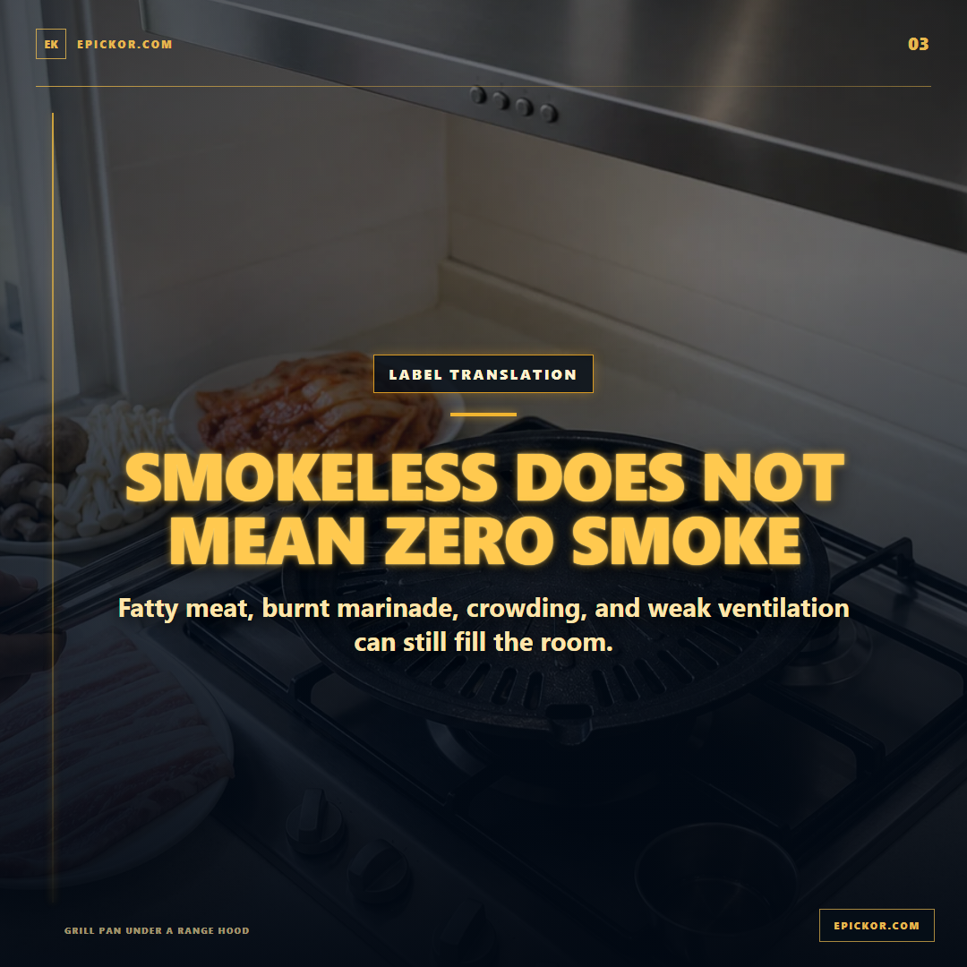 Grill pan under a range hood