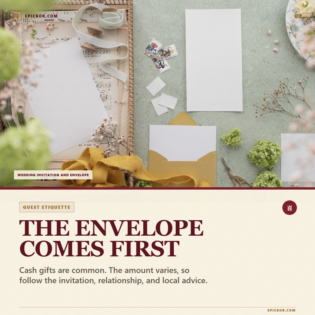 Wedding invitation and envelope