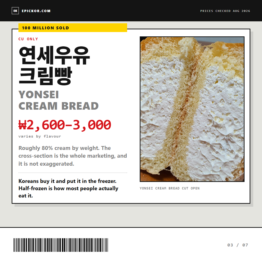 Yonsei cream bread cut open