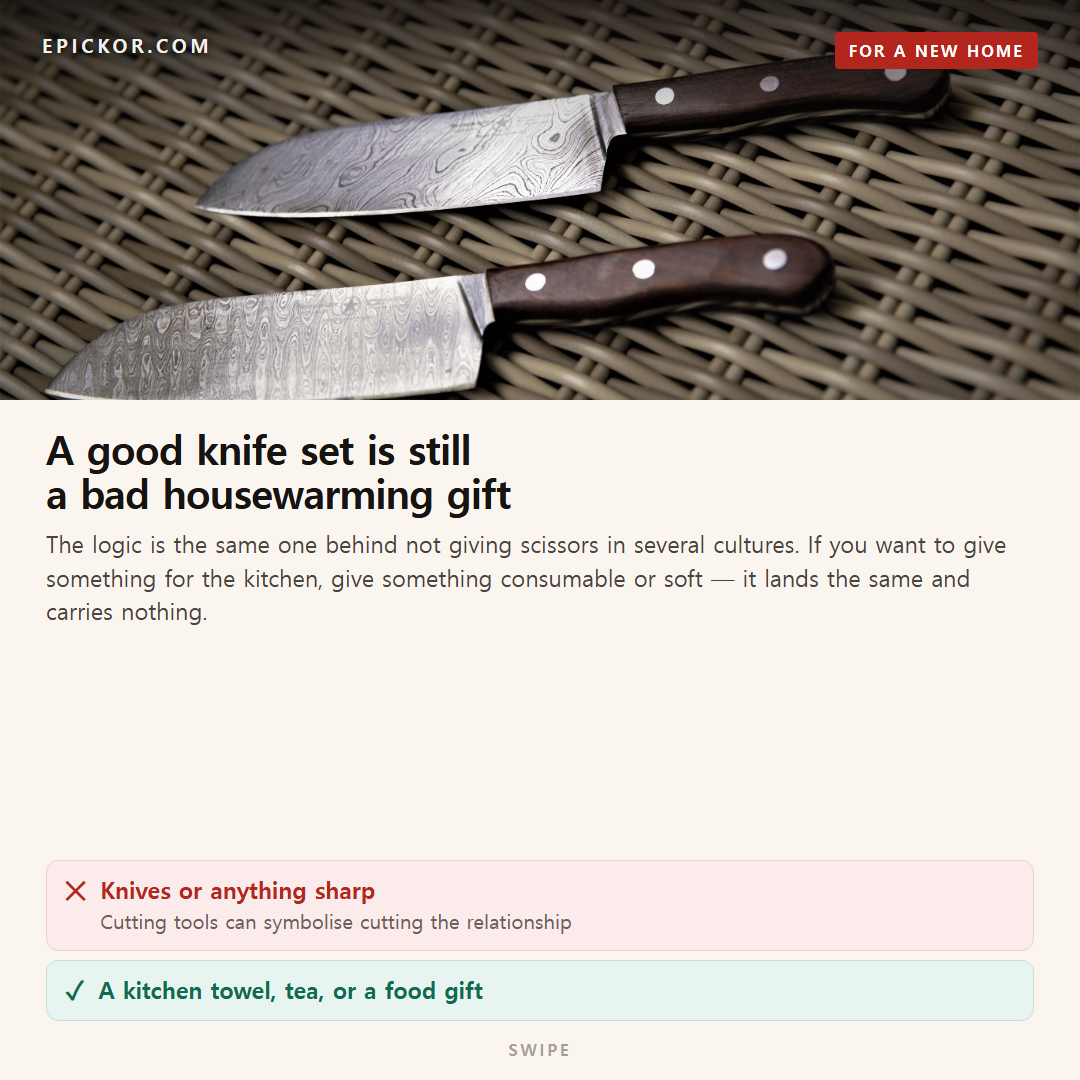 Two kitchen knives with wooden handles