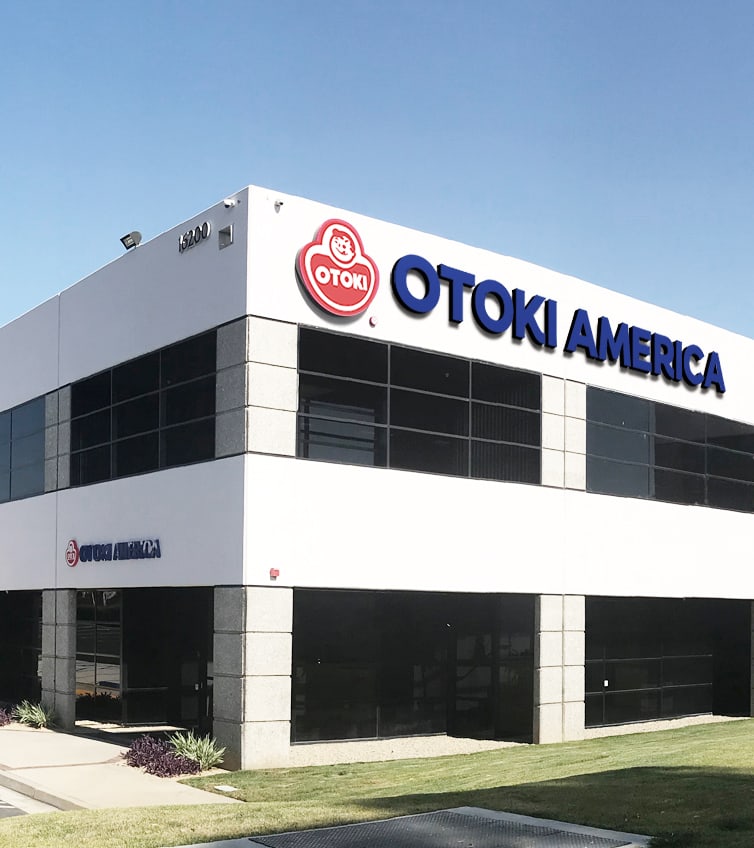 The Otoki America office in Norwalk, California, carrying the company's post-2024 English name on the building.