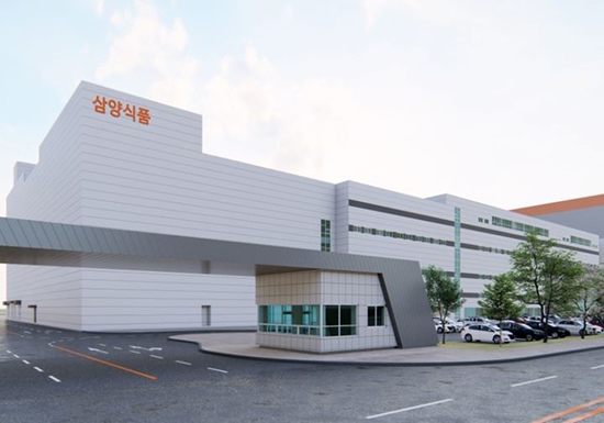 Samyang Foods' official factory image shows the Miryang manufacturing complex that supports the company's export growth.