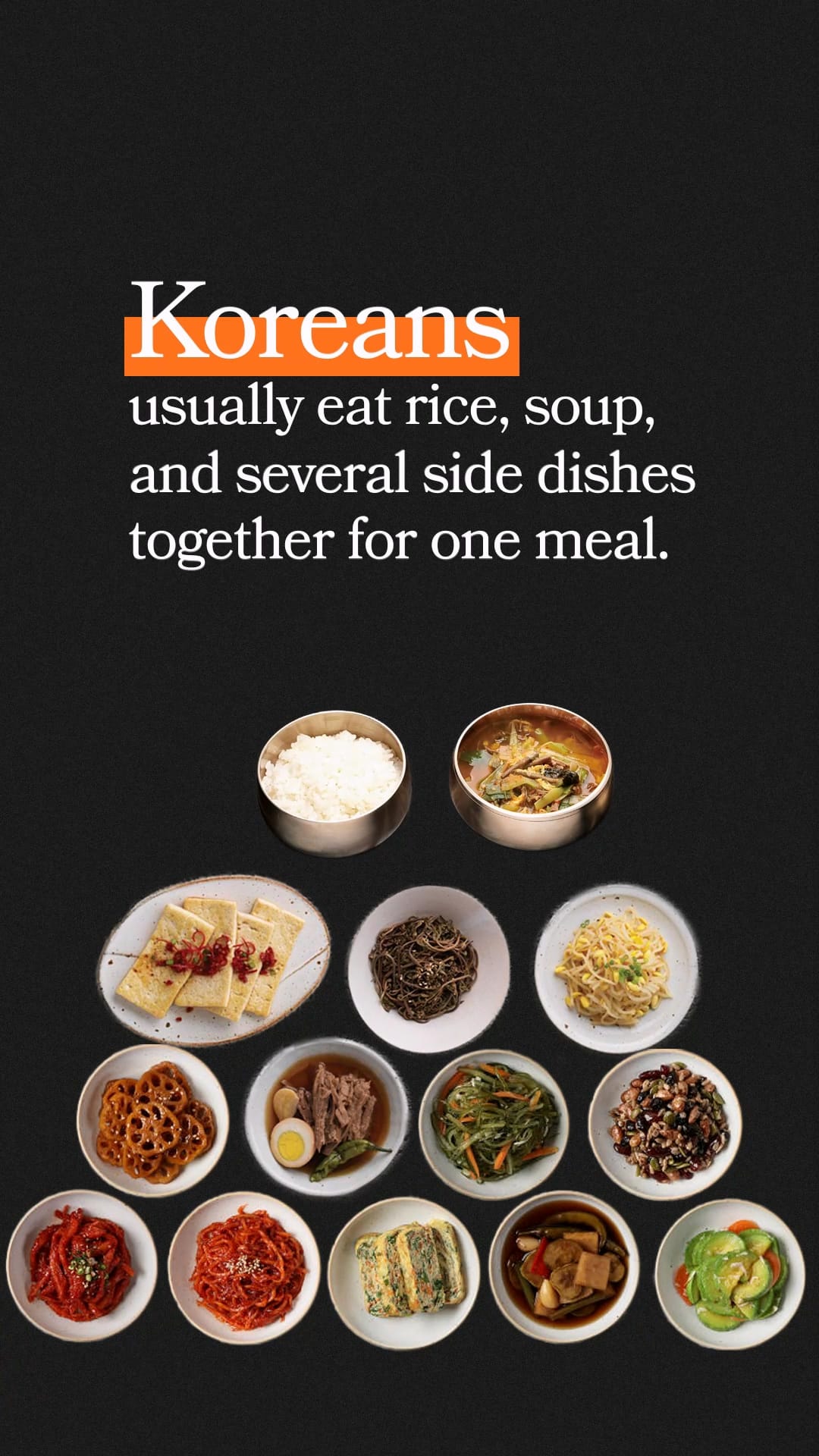 Small side dishes and sauces make the Korean table feel abundant even when the main order is simple.
