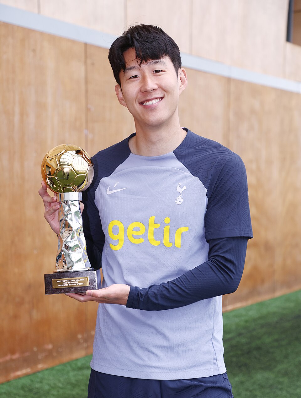 Son Heung-min receiving recognition as an Asian footballer in 2024