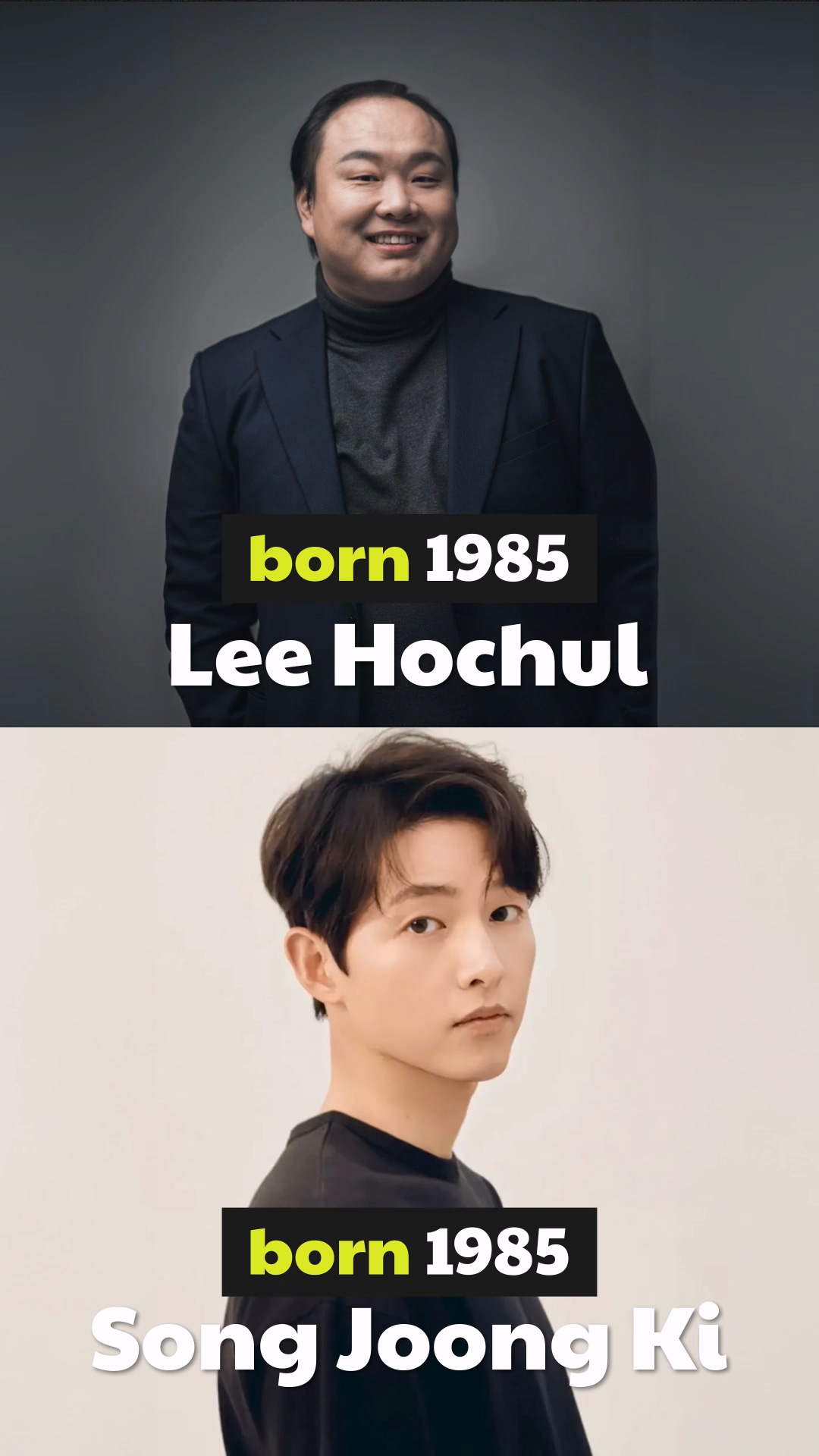 Korean celebrity example frame for ahjussi and oppa comparison