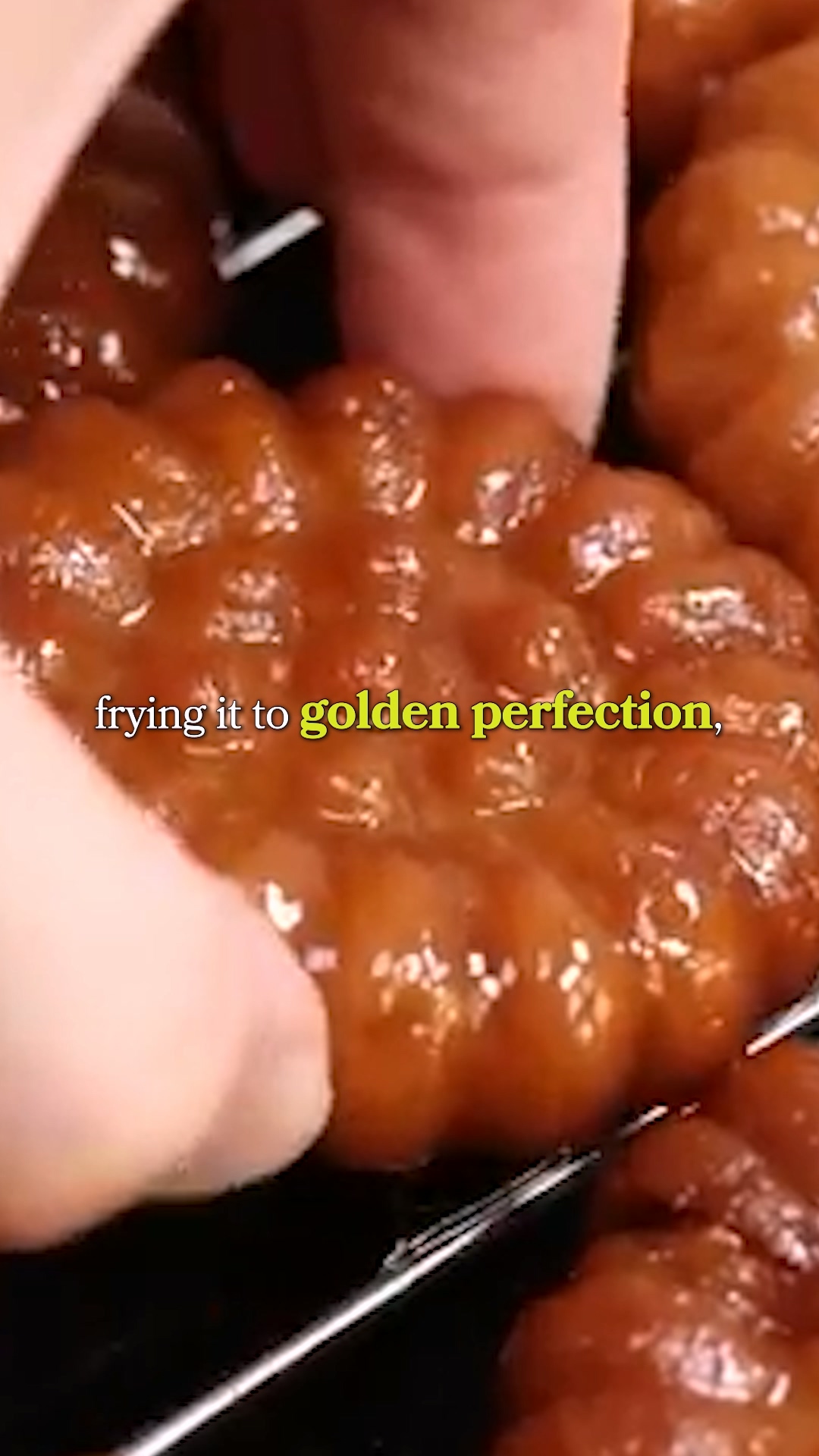 A modern Yakgwa-topped ice cream dessert in a trendy cafe