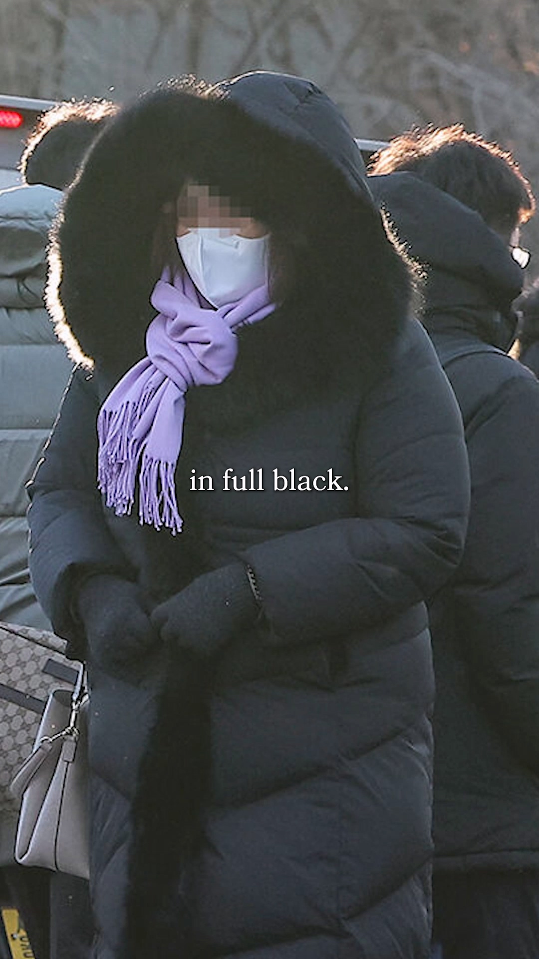 Close up of the thick, insulating material of a Korean parka