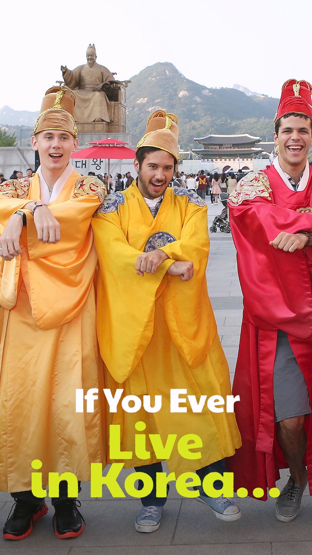 A diverse group of foreigners and Koreans sharing a meal