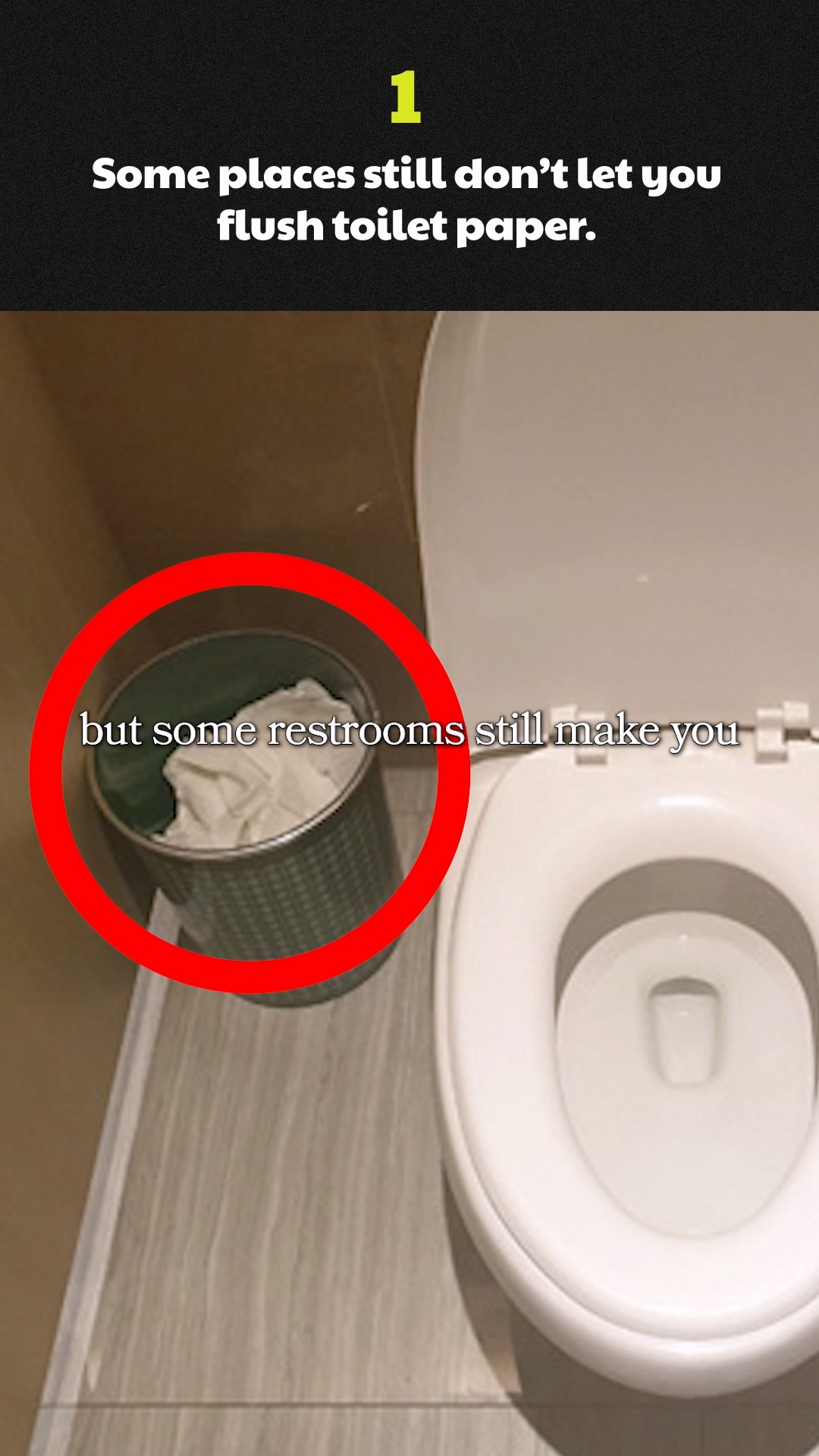 A sign indicating free public toilet location in a park