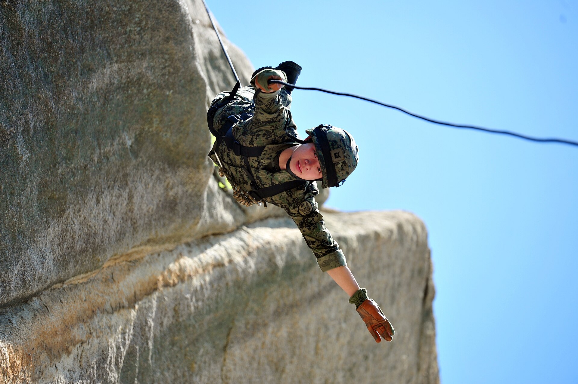 A Republic of Korea Army special-warfare mountain training exercise.