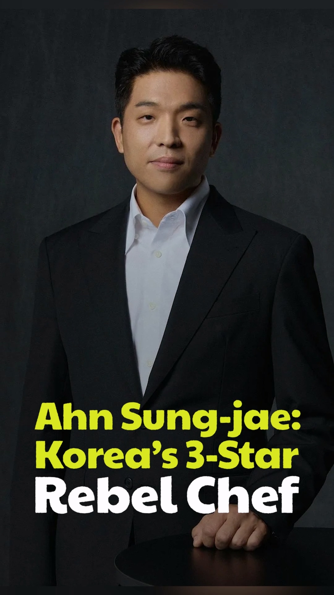 Chef Sung-jae Ahn in his kitchen attire