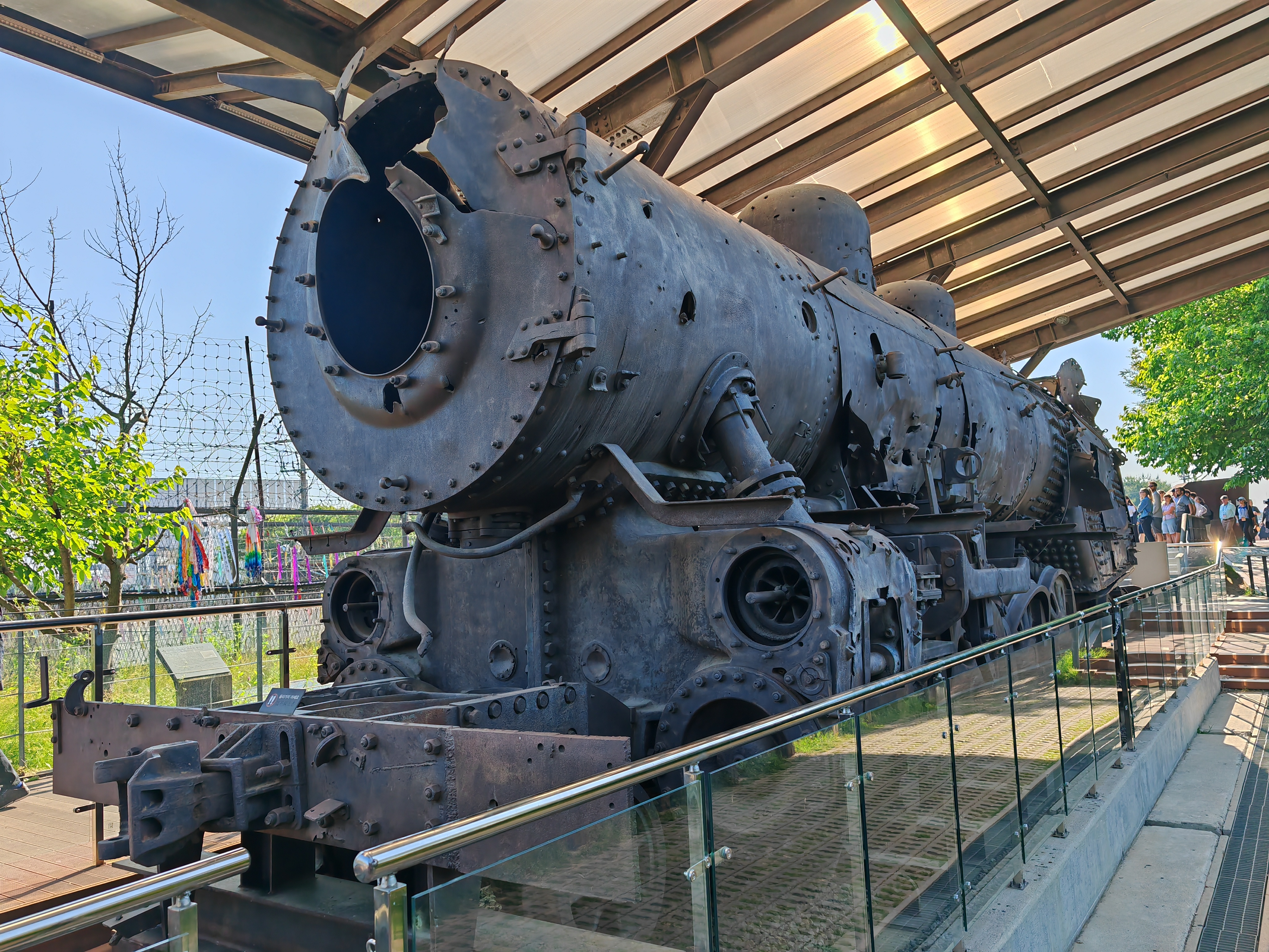 A preserved locomotive at Imjingak near the DMZ, one of the most visible symbols of division for visitors starting a DMZ tour from Seoul.