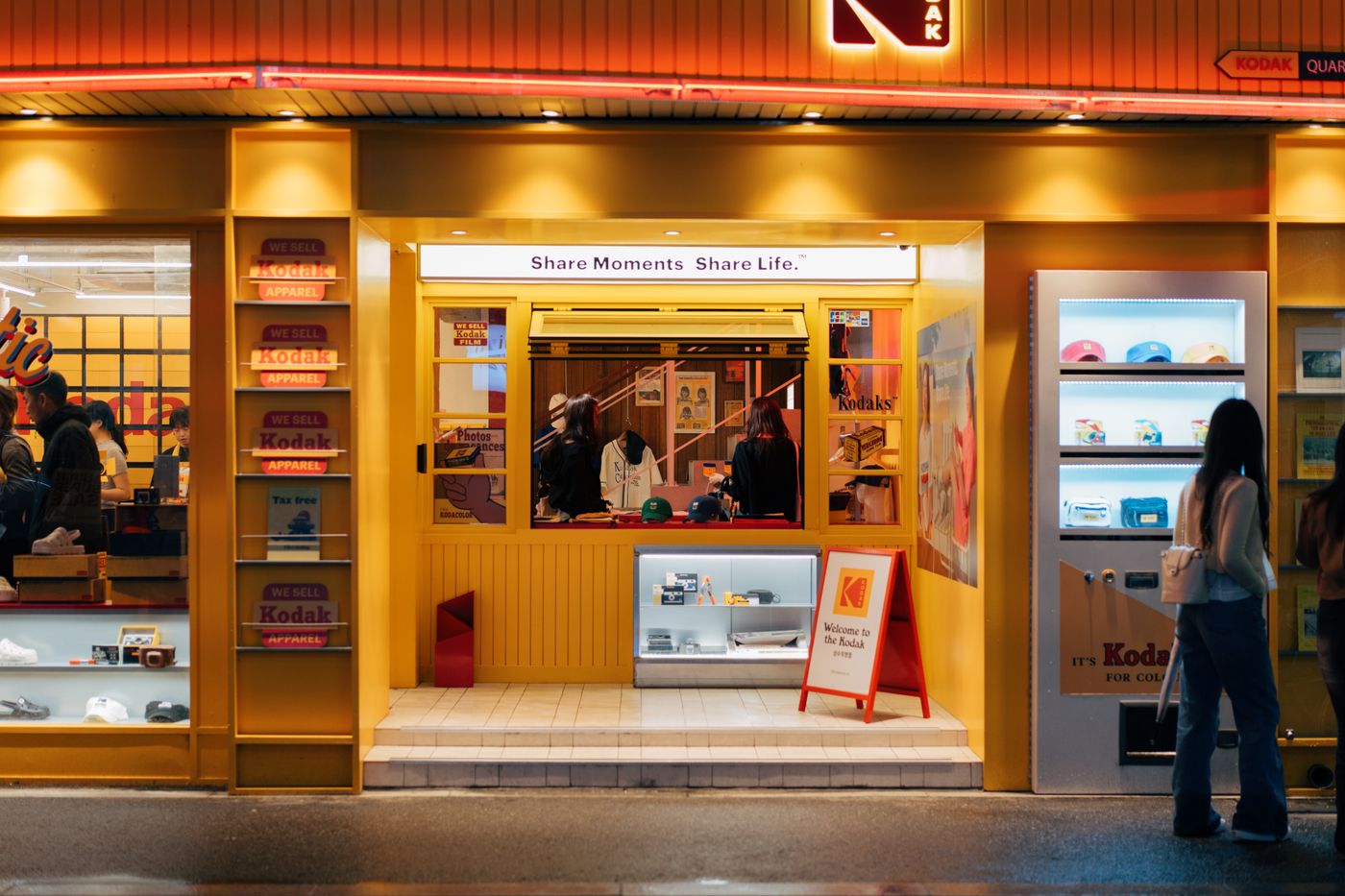 A colorful Korean storefront showing how retail spaces in Seoul often become photo-ready destinations.
