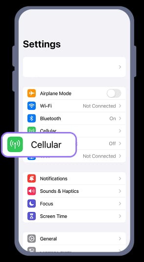 The cellular settings screen used during LG Uplus eSIM setup on an iPhone