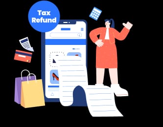 Official Korean tax-refund receipt and payment illustration