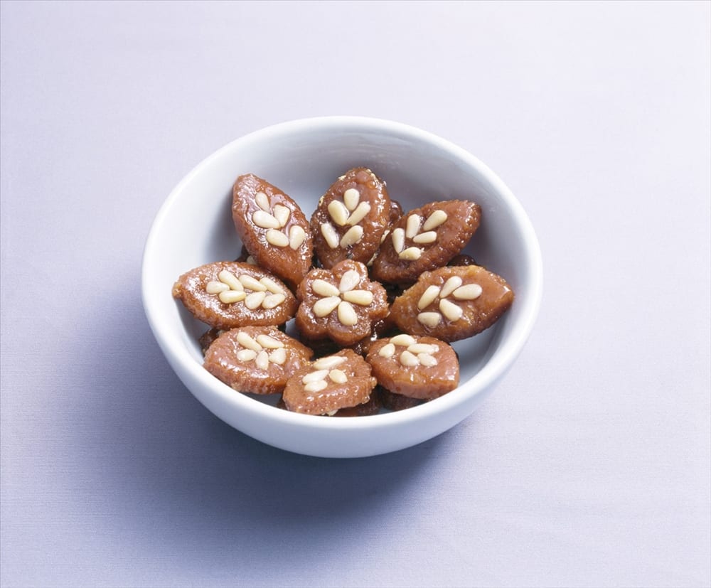 Korean yakgwa honey cookies in a bowl, a traditional sweet pairing for a small coffee mix break.