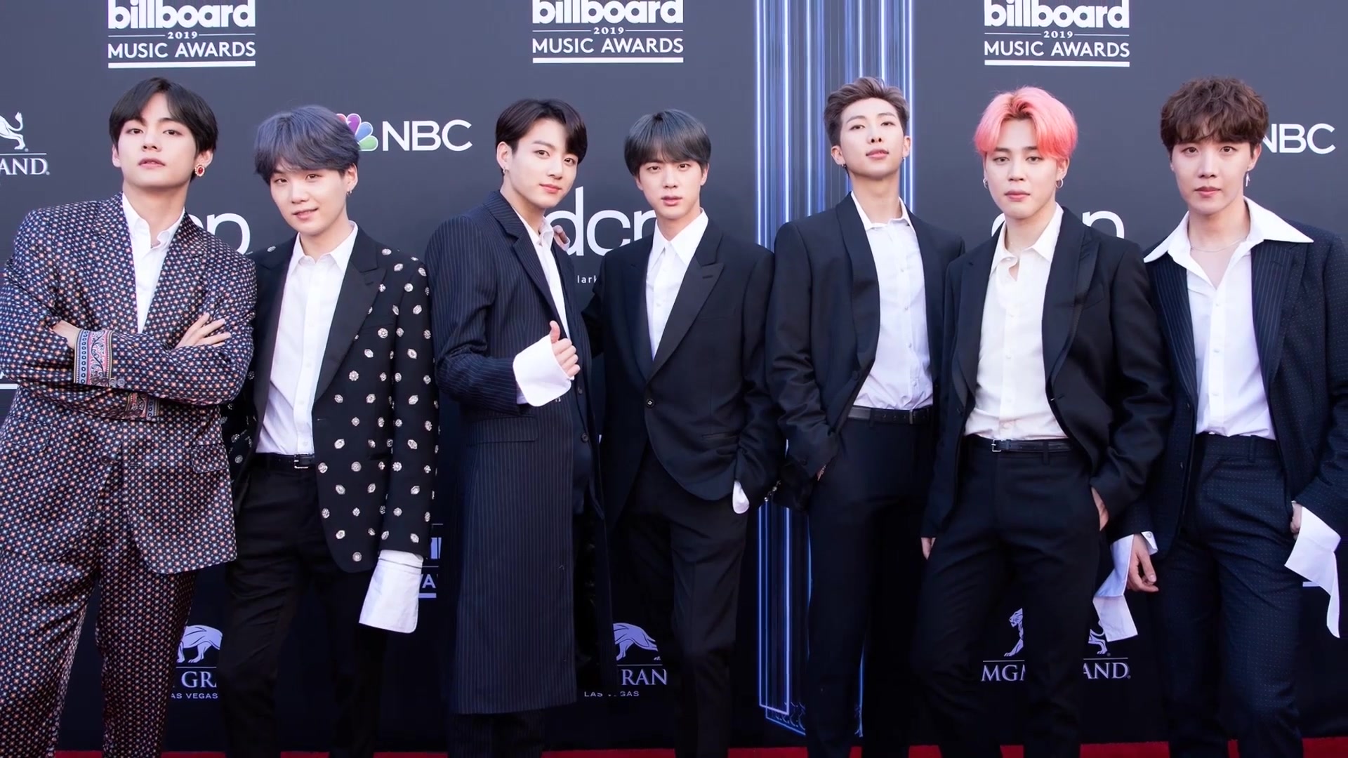 BTS on the Billboard Music Awards red carpet, May 2019, the year before Dynamite's Hot 100 No. 1.