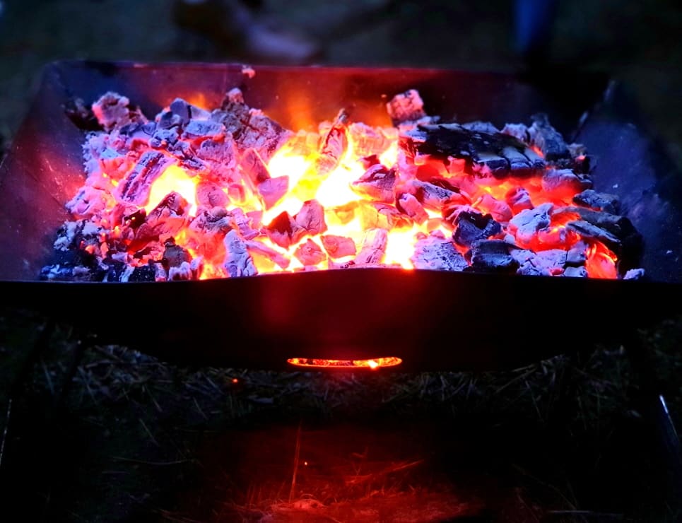 A fire pit at a campsite in Inje Garisan, Gangwon.